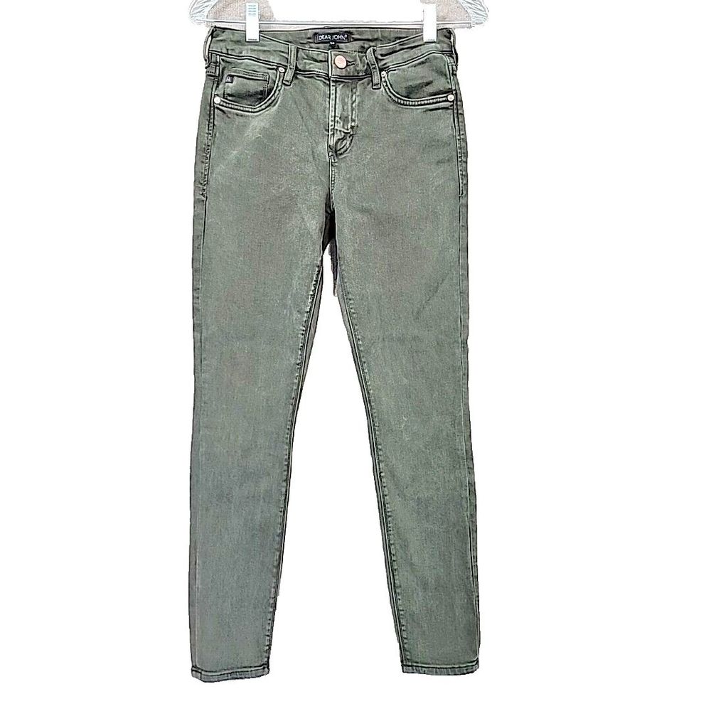 Dear John High Rise Skinny Gisele Jeans Olive Green Women's Size 26